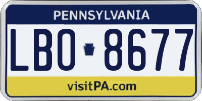 PA license plate LBO8677