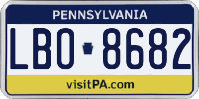 PA license plate LBO8682