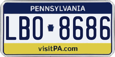 PA license plate LBO8686