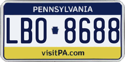 PA license plate LBO8688