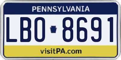 PA license plate LBO8691