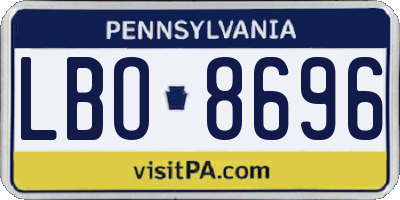PA license plate LBO8696