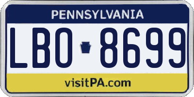 PA license plate LBO8699