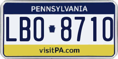 PA license plate LBO8710