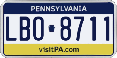 PA license plate LBO8711