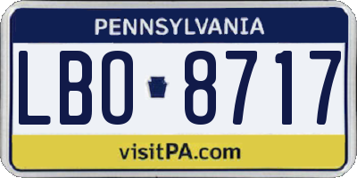 PA license plate LBO8717
