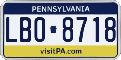 PA license plate LBO8718