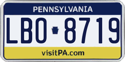 PA license plate LBO8719