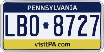 PA license plate LBO8727