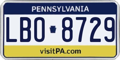 PA license plate LBO8729
