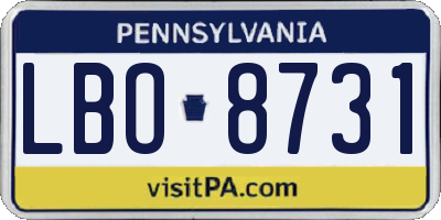 PA license plate LBO8731