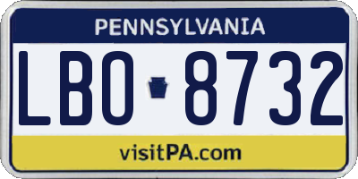 PA license plate LBO8732