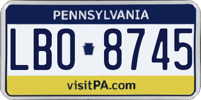 PA license plate LBO8745