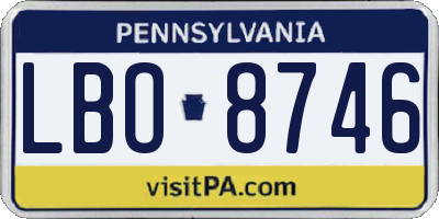 PA license plate LBO8746