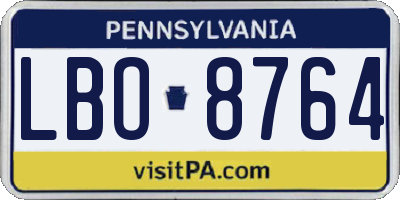 PA license plate LBO8764