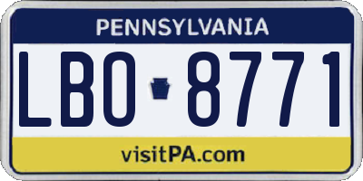 PA license plate LBO8771