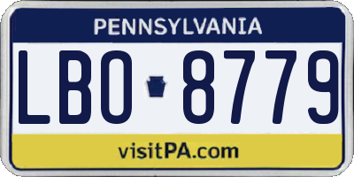 PA license plate LBO8779