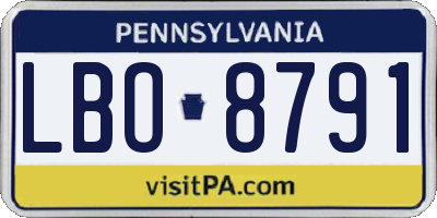 PA license plate LBO8791