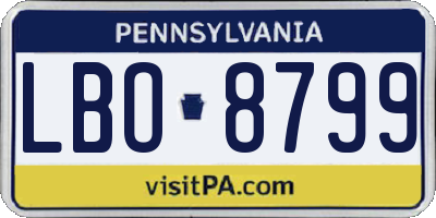 PA license plate LBO8799