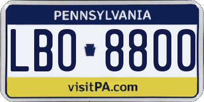 PA license plate LBO8800