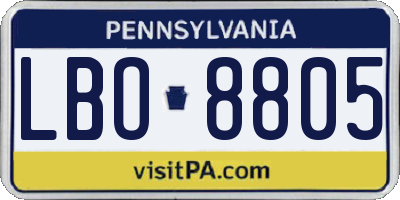 PA license plate LBO8805