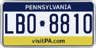 PA license plate LBO8810