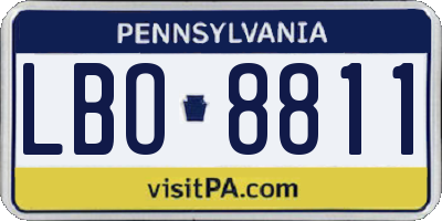 PA license plate LBO8811