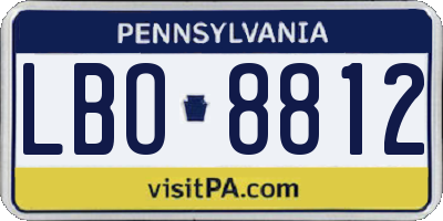 PA license plate LBO8812