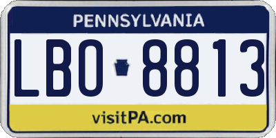 PA license plate LBO8813