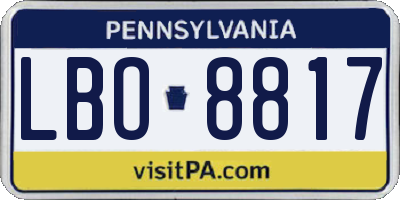PA license plate LBO8817
