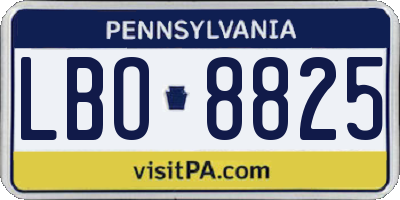 PA license plate LBO8825
