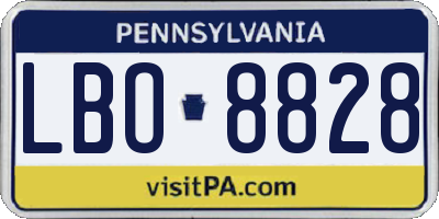 PA license plate LBO8828