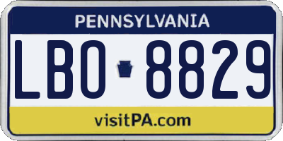 PA license plate LBO8829