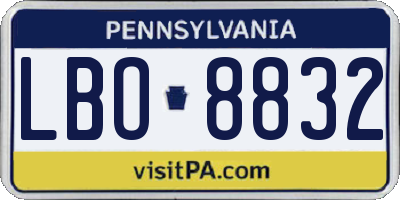 PA license plate LBO8832