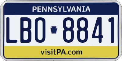 PA license plate LBO8841