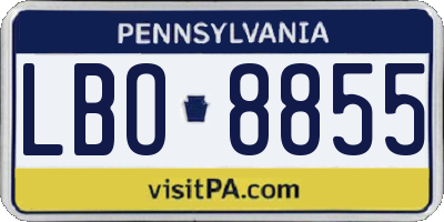 PA license plate LBO8855