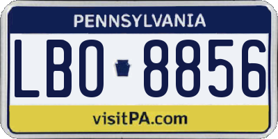 PA license plate LBO8856