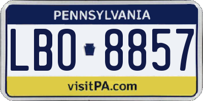 PA license plate LBO8857