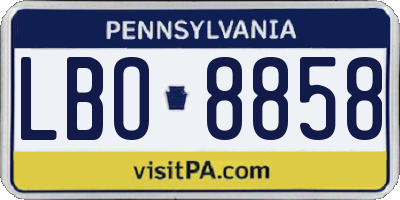 PA license plate LBO8858