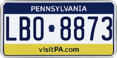 PA license plate LBO8873