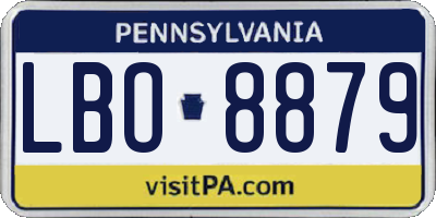 PA license plate LBO8879
