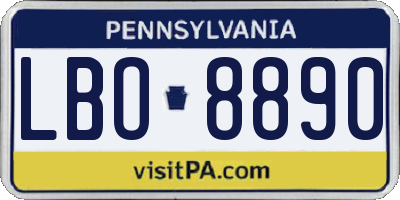 PA license plate LBO8890