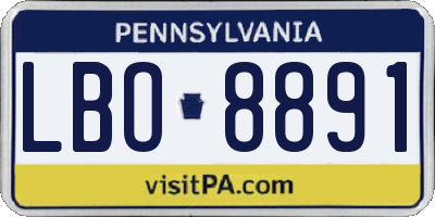 PA license plate LBO8891