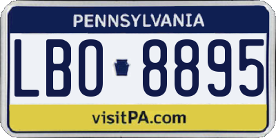PA license plate LBO8895