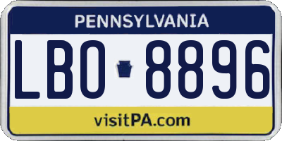 PA license plate LBO8896