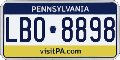 PA license plate LBO8898