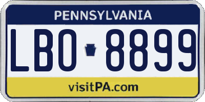 PA license plate LBO8899