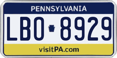 PA license plate LBO8929