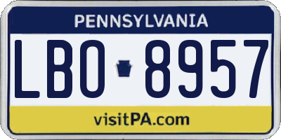 PA license plate LBO8957
