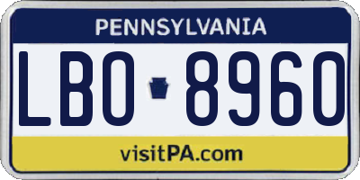 PA license plate LBO8960